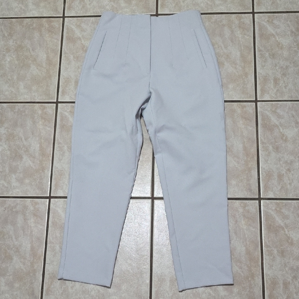 Zara Gray Pantsuit Classic Straight-Leg